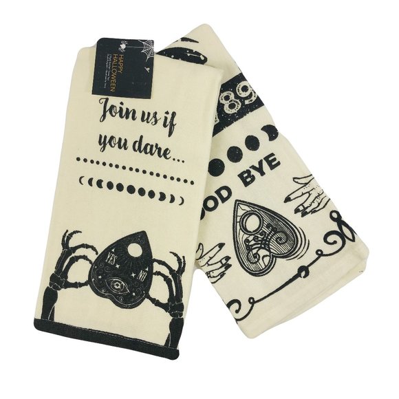 Happy Halloween Ouija Board Kitchen Dish Towel Set of 2 - Picture 1 of 3